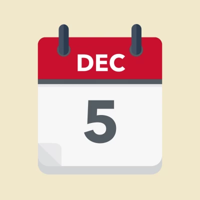 Calendar icon showing 5th December