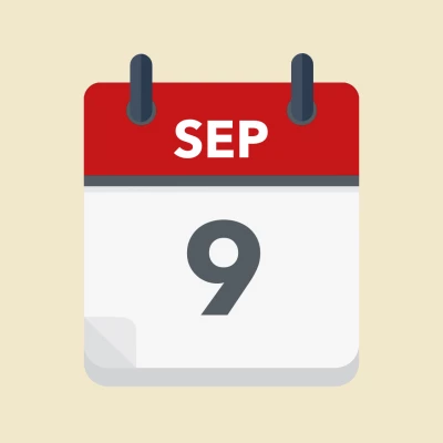 Calendar icon showing 9th September