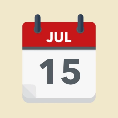 Calendar icon showing 15th July