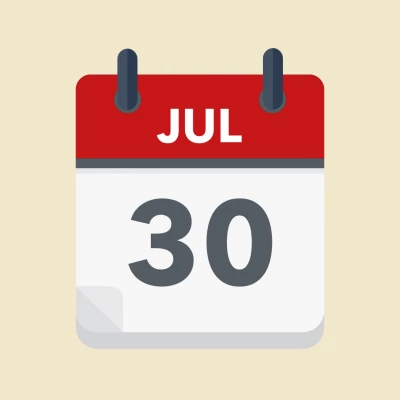 Calendar icon showing 30th July
